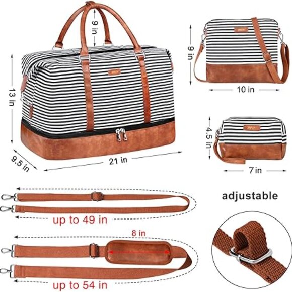 Weekender Bags for Women, 21" Weekender Travel Set. 3pcs - Picture 2 of 5